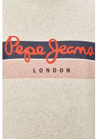 Pepe Jeans Bluza bawełniana męska kolor szary z nadrukiem. Okazja: na co dzień. Kolor: szary. Materiał: bawełna. Wzór: nadruk. Styl: casual