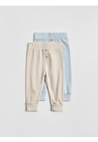 Reserved - Bawełniane spodnie 2 pack - kremowy. Kolor: kremowy. Materiał: bawełna #1