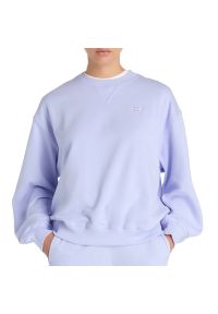 Bluza damska New Balance WT41500DYK - fioletowa. Okazja: na co dzień. Kolor: fioletowy. Materiał: prążkowany, bawełna, tkanina, dresówka. Styl: casual, klasyczny #1