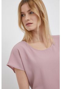 JDY bluzka damska kolor różowy gładka. Okazja: na co dzień. Kolor: różowy. Materiał: tkanina. Wzór: gładki. Styl: casual #3