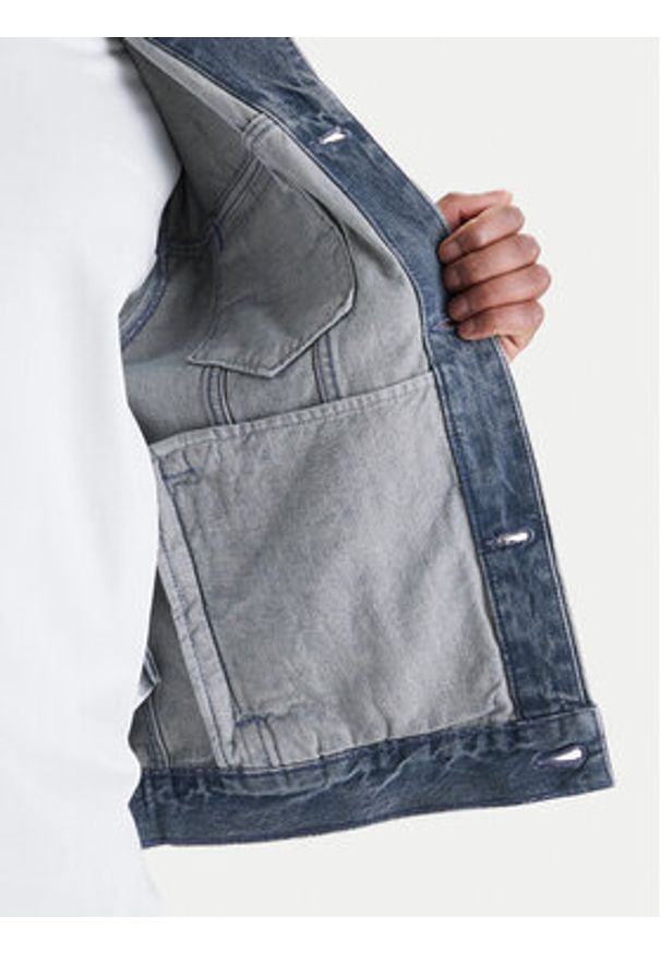Calvin Klein Jeans Kurtka jeansowa 90s LV04RF723G Szary Regular Fit. Kolor: szary. Materiał: bawełna