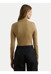 Lauren Ralph Lauren - LAUREN RALPH LAUREN Golf 200940470015 Beżowy Slim Fit. Typ kołnierza: golf. Kolor: beżowy. Materiał: jedwab