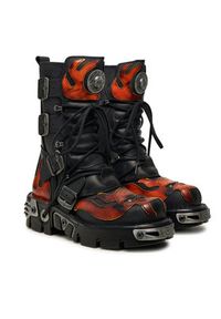 NEW ROCK Glany M-107-S1 Czarny. Kolor: czarny. Materiał: skóra. Styl: rockowy #6