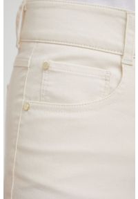 Pennyblack jeansy damskie kolor beżowy medium waist. Kolor: beżowy