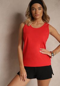 Renee - Czerwona Basicowa Koszulka z Bawełny Zirevina. Kolor: czerwony. Materiał: bawełna