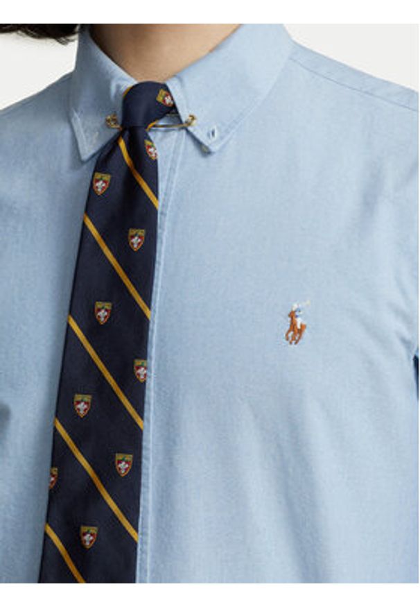 Polo Ralph Lauren Koszula Cupdppcs 710792041002 Błękitny Custom Fit. Typ kołnierza: polo. Kolor: niebieski. Materiał: bawełna