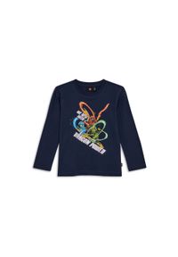 Koszulka Dziecięca z Długim Rękawem LEGO Ninjago Taffy 206 Granatowa. Kolor: niebieski. Materiał: bawełna. Długość rękawa: długi rękaw. Długość: długie. Wzór: kolorowy, nadruk #1