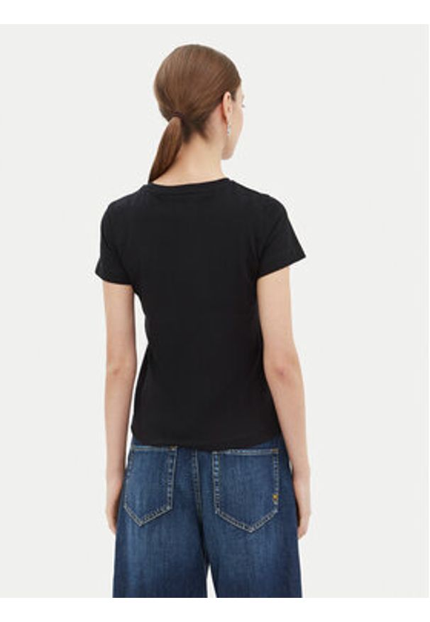 Pinko - PINKO T-Shirt Bussolotto 100355 Czarny Regular Fit. Kolor: czarny. Materiał: bawełna