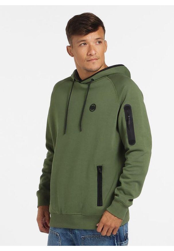 PITBULL - Bluza męska Pitbull z kapturem Stafford. Typ kołnierza: kaptur. Kolor: zielony. Sport: fitness