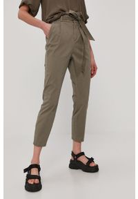 Vero Moda - Spodnie. Stan: podwyższony. Kolor: zielony. Materiał: tkanina, bawełna, elastan #1