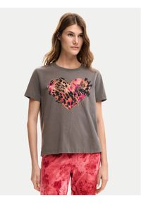 Desigual T-Shirt Tiger 26SWTK53 Szary Regular Fit. Kolor: szary. Materiał: bawełna #1