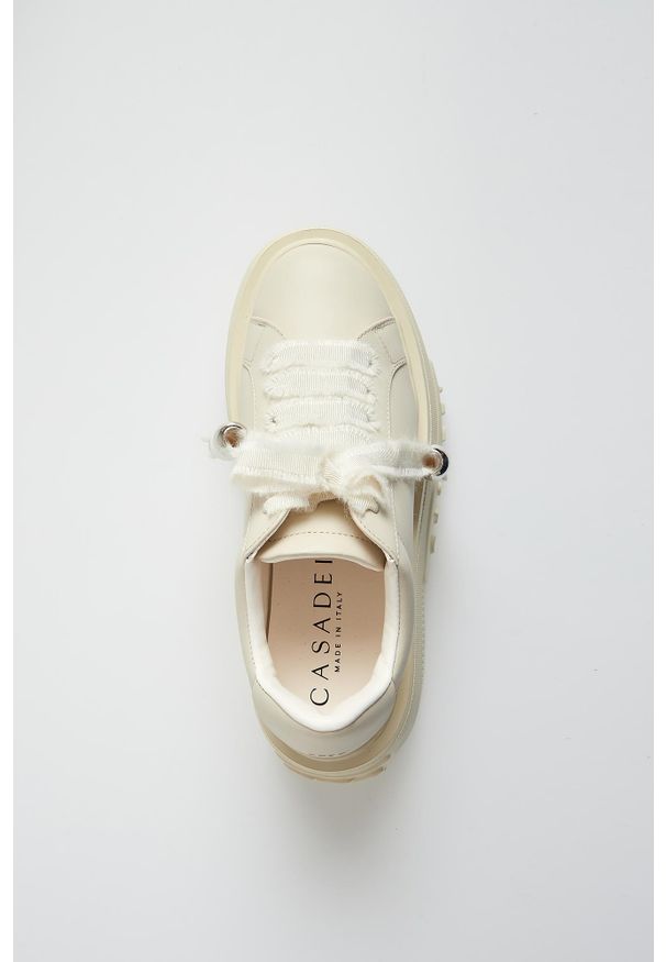 Casadei - Sneakersy damskie skórzane CASADEI. Materiał: skóra