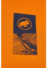 Mammut t-shirt sportowy Core Emblem kolor pomarańczowy. Kolor: pomarańczowy. Materiał: bawełna, włókno, materiał. Styl: sportowy #4