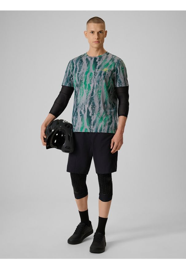 4f - 4F Spodenki kolarskie męskie - czarne XXL. Kolor: czarny. Materiał: dzianina, materiał, włókno. Sport: kolarstwo