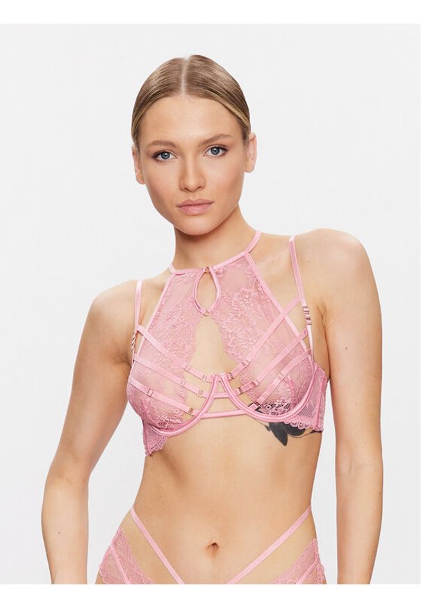 Hunkemöller Biustonosz z fiszbiną Roxanne 201009 Różowy. Kolor: różowy. Materiał: syntetyk