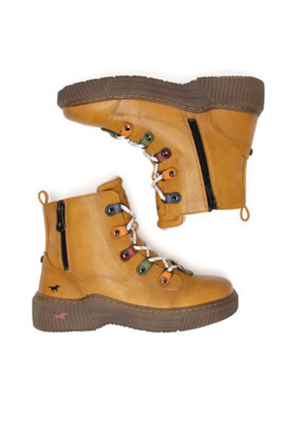 Mustang Trzewiki 1436-601 Żółty. Kolor: żółty. Materiał: materiał