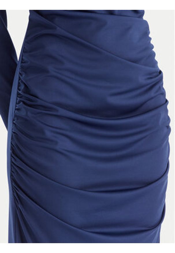 ACCESS FASHION Sukienka koktajlowa 54-3040-225 Granatowy Slim Fit. Kolor: niebieski. Materiał: syntetyk. Styl: wizytowy