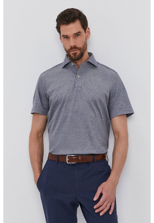 Emanuel Berg - Polo. Typ kołnierza: polo. Kolor: szary. Materiał: dzianina. Długość: krótkie