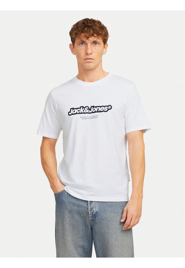 Jack & Jones - Jack&Jones T-Shirt Vesterbro 12265740 Biały Relaxed Fit. Kolor: biały. Materiał: bawełna