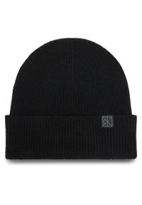 Calvin Klein Czapka Emblem LV04D8013G Czarny. Kolor: czarny. Materiał: kaszmir, materiał