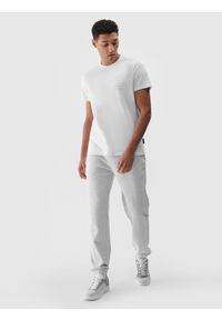 4f - T-shirt regular z nadrukiem męski - biały. Kolor: biały. Materiał: bawełna, dzianina, jersey. Wzór: nadruk #2