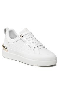 TOMMY HILFIGER - Tommy Hilfiger Sneakersy Lux Court Sneaker Monogram FW0FW07808 Biały. Kolor: biały. Materiał: skóra #5