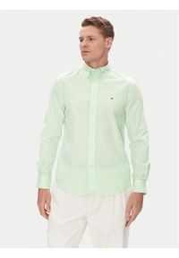 TOMMY HILFIGER - Tommy Hilfiger Koszula MW0MW37550 Zielony Regular Fit. Kolor: zielony. Materiał: bawełna #1
