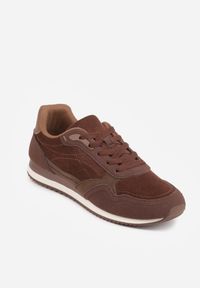 Born2be - Brązowe Sneakersy Casualowe z Imitacji Zamszu z Podeszwą z Bieżnikiem Alevtina. Okazja: na co dzień. Zapięcie: sznurówki. Kolor: brązowy. Materiał: zamsz #7