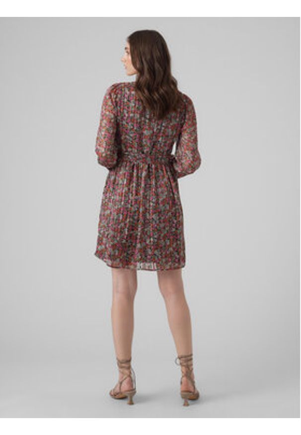 Vero Moda Sukienka codzienna Abby 10291789 Kolorowy Regular Fit. Okazja: na co dzień. Materiał: syntetyk. Wzór: kolorowy. Typ sukienki: proste. Styl: casual