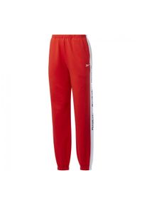 Reebok - Spodnie Do Joggingu Damskie Logo Te Linear. Kolor: czerwony. Sport: bieganie