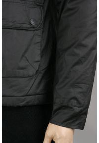 Czarna Przejściowa Kurtka, Lekko Błyszcząca, Wojskowy Krój (M65) - Brave Soul, Męska. Kolor: czarny. Materiał: poliester, tkanina, materiał, sztruks. Wzór: kratka. Styl: militarny #3