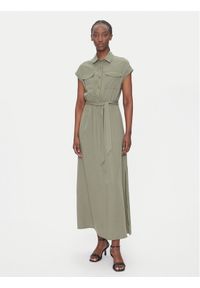Gaudi Sukienka koszulowa 511BD15003 Khaki Regular Fit. Kolor: brązowy. Materiał: lyocell. Typ sukienki: koszulowe
