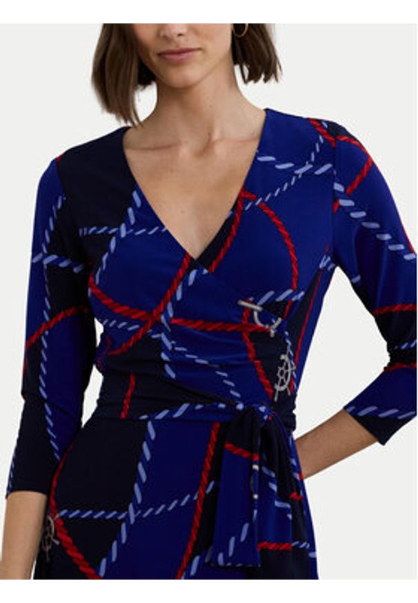Lauren Ralph Lauren - LAUREN RALPH LAUREN Sukienka koktajlowa 250957730001 Granatowy. Kolor: niebieski. Materiał: syntetyk. Styl: wizytowy