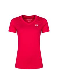 KINGSLAND - Koszulka jeździecka z dekoltem V dla kobiet Kingsland. Typ kołnierza: dekolt w serek. Kolor: różowy. Długość rękawa: długi rękaw #1
