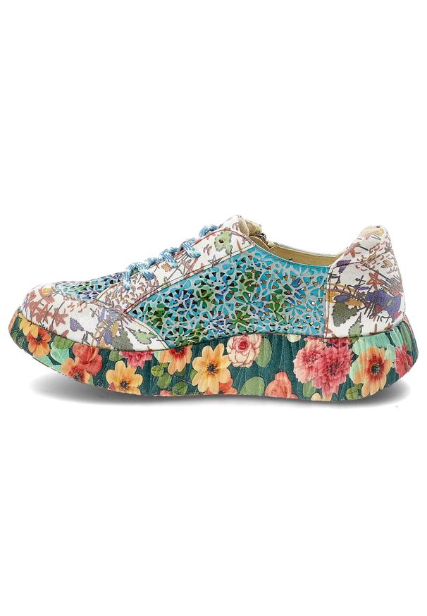 Kolorowe Sneakersy Laura Vita Eleganckie Obuwie Damskie Edycja Limitowana. Okazja: na co dzień. Zapięcie: sznurówki. Szerokość cholewki: normalna. Wzór: kolorowy. Styl: elegancki