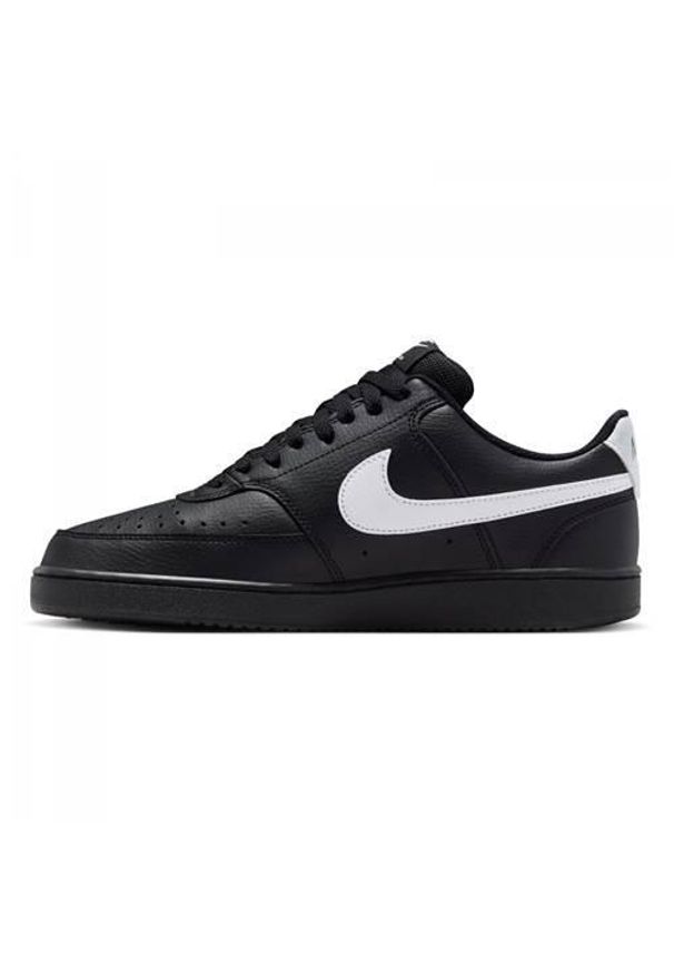 Buty do chodzenia męskie Nike Court Vision Low. Zapięcie: sznurówki. Kolor: czarny. Materiał: guma, skóra, tkanina, materiał, syntetyk. Szerokość cholewki: normalna. Model: Nike Court. Sport: turystyka piesza