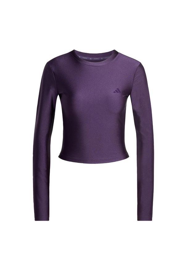 Adidas - Koszulka z długim rękawem Workout Essentials Shine. Kolor: fioletowy. Długość rękawa: długi rękaw. Długość: długie. Sport: fitness