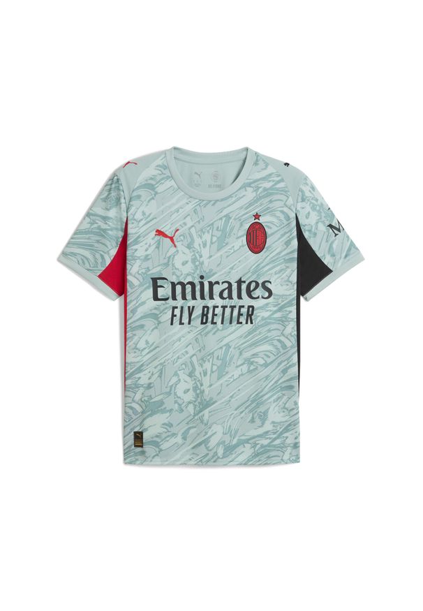 Puma - Męska koszulka bramkarska AC Milan 25/26 PUMA. Kolor: czerwony, wielokolorowy, zielony. Materiał: tkanina. Sport: piłka nożna
