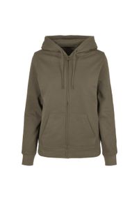 BUILD YOUR BRAND - Bluza Z Kapturem Damska Basic Full Zip. Typ kołnierza: kaptur. Kolor: zielony