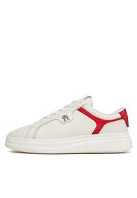 TOMMY HILFIGER - Tommy Hilfiger Sneakersy Pointy Court Sneaker FW0FW07460 Écru. Materiał: skóra #5