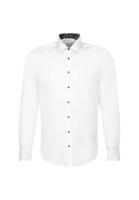 Seidensticker Koszula 01.642970 Biały Slim Fit. Kolor: biały. Materiał: bawełna