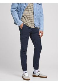 Jack & Jones - Jack&Jones Spodnie materiałowe Paul 12169582 Granatowy Tapered Fit. Kolor: niebieski. Materiał: bawełna