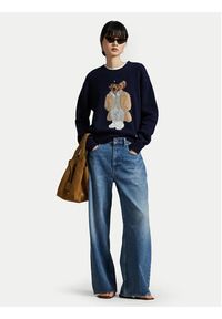 Polo Ralph Lauren Sweter 211972139001 Granatowy Relaxed Fit. Typ kołnierza: polo. Kolor: niebieski. Materiał: wełna #3