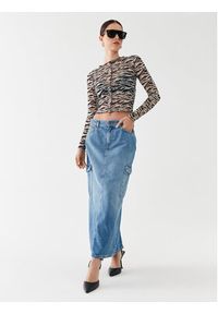 only - ONLY Spódnica jeansowa 15316074 Niebieski Regular Fit. Kolor: niebieski. Materiał: bawełna #5