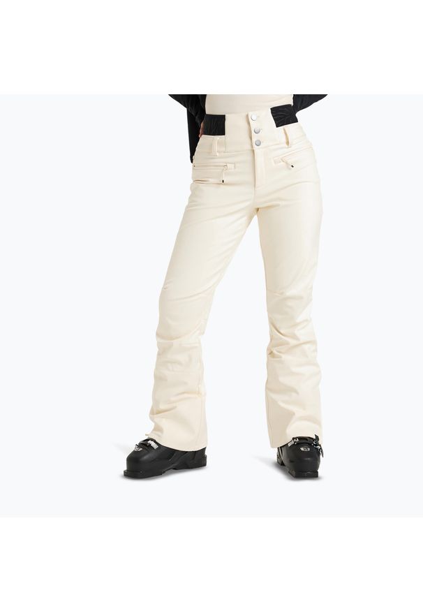 Roxy - Spodnie snowboardowe damskie ROXY Rising High. Kolor: beżowy. Sezon: zima. Sport: snowboard