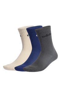 Adidas - Skarpety Linear Crew Socks Cushioned 6 Pair Pack. Kolor: niebieski, szary, beżowy, wielokolorowy. Sport: fitness #1
