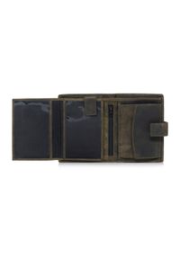 Ochnik - Khaki skórzany portfel męski. Kolor: zielony. Materiał: skóra #3