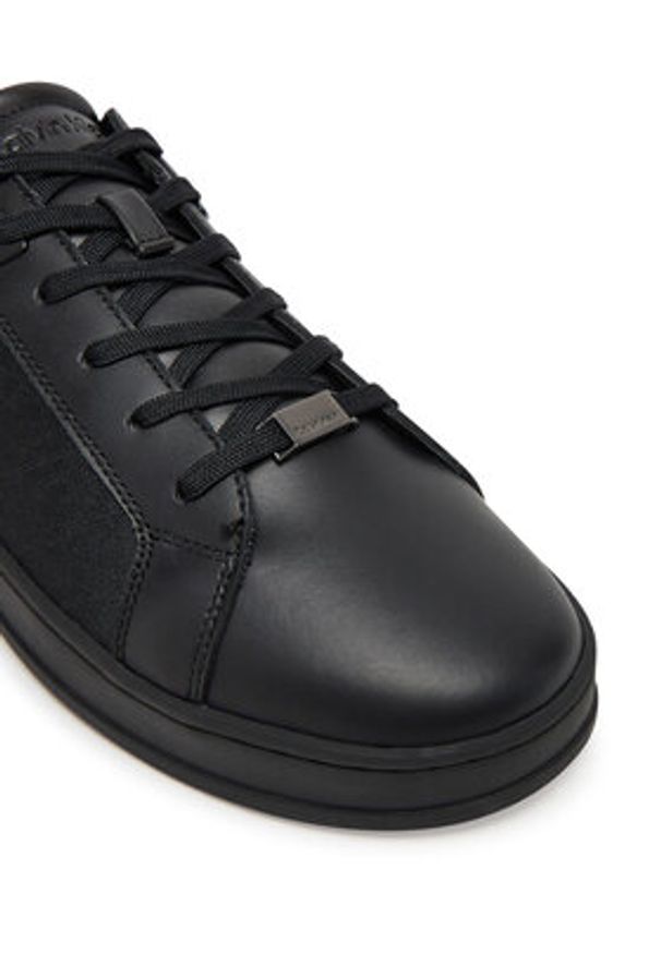 Calvin Klein Sneakersy Low Top Lace Up Eyelet Jaq Mono HM0HM01815 Czarny. Kolor: czarny. Materiał: skóra
