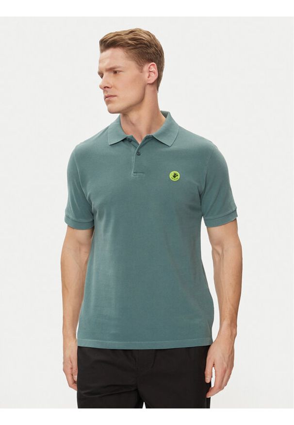 Save The Duck Polo Ovidio DR1213M-BATE18 Zielony Regular Fit. Typ kołnierza: polo. Kolor: zielony. Materiał: bawełna