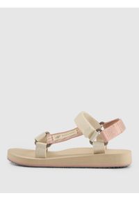 4f - 4F Sandały SVING dziewczęce - kremowe 38. Okazja: na co dzień, na spacer. Zapięcie: rzepy. Kolor: kremowy. Materiał: nylon, guma. Sezon: lato. Styl: młodzieżowy, retro, wakacyjny, casual #1
